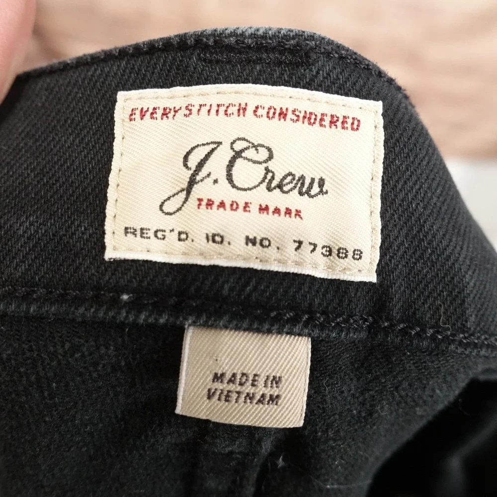 J.CREW 770 Jeans Mens 34x32 Black Dark Wash Regular Tapered Stretch Denim Pants